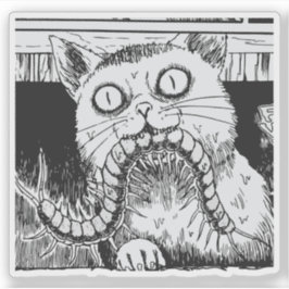 Skräckkattan animekonst klistermärken