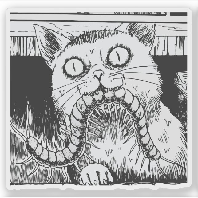 Skräckkattan animekonst klistermärken (Framsida)