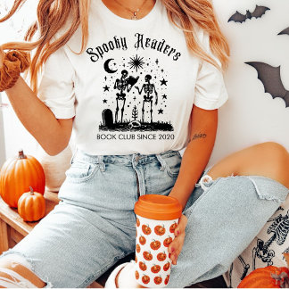 Skräckläsares Bokklubb Skelett Halloween T Shirt