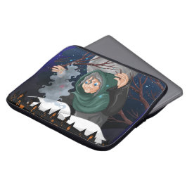 Skräcklig häxa & spökhus Halloween🌙 Laptop Fodral