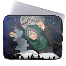 Skräcklig häxa & spökhus Halloween🌙 Laptop Fodral