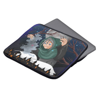 Skräcklig häxa & spökhus Halloween🌙 Laptop Fodral