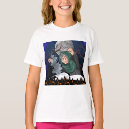 Skräcklig häxa & spökhus Halloween🌙 T Shirt