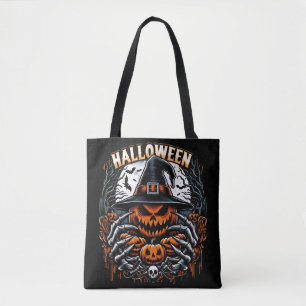 Skräcklig Jack-O'-Lantern Spöklik Häxa Halloween Tygkasse