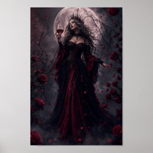 Skräckmåne Drottning Gotisk Fantasy Affisch