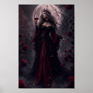 Skräckmåne Drottning Gotisk Fantasy Affisch