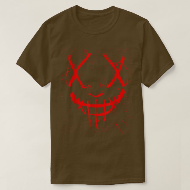 skräckmasken Halloween fest med purge Scary T Shirt (Design framsida)