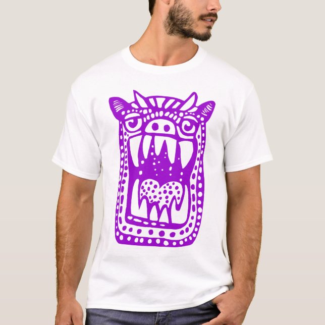 Skräckmonster - Lila Tee (Framsida)