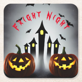 Skräcknatt Kuslig Halloween Jack 'o Lantern Underlägg Papper Kvadrat