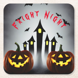 Skräcknatt Kuslig Halloween Jack 'o Lantern Underlägg Papper Kvadrat