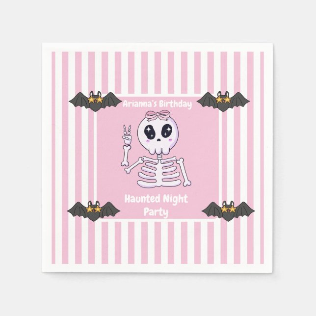 Skräcknattsfest Födelsedag  – Halloween natt Pappersservett (Framsidan)