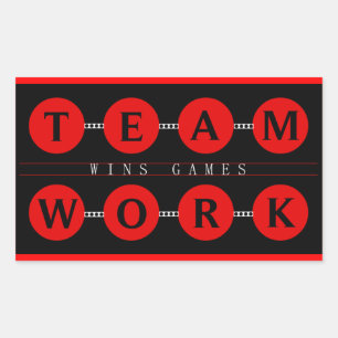 Skräckor för spel i yrkesmässig TEAMWORK Rektangulärt Klistermärke