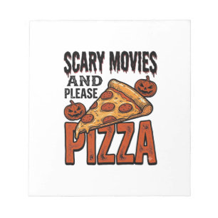 Skräckpizza-tröja för fans av läskig filmnatt_1 anteckningsblock