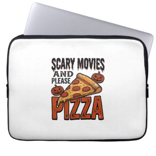 Skräckpizza-tröja för fans av läskiga filmkvällar_ laptop fodral