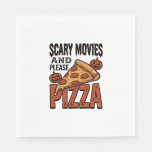Skräckpizza-tröja för fans av läskiga filmkvällar_ pappersservett