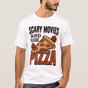 Skräckpizza-tröja för fans av läskiga filmkvällar_ t shirt