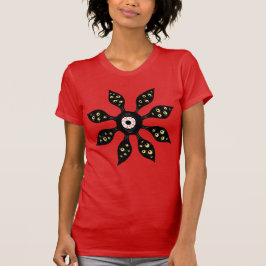 skräckrött Öga Flower Creepy Macabre Red Black T Shirt