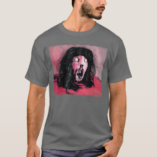 Skräckserieteckning Avhuggen Huvud Blodig Retro Fi T Shirt