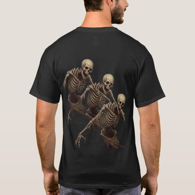 Skräckskrämmande skelett t shirt (Baksida)