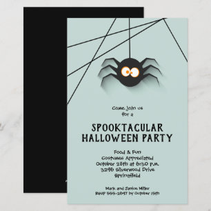 Skräckslande spindel Halloween-inbjudningar