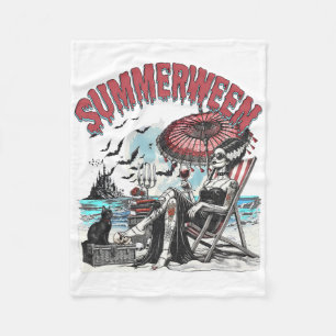skräcktecken Summerween Halloween Vintage Beac Fleecefilt