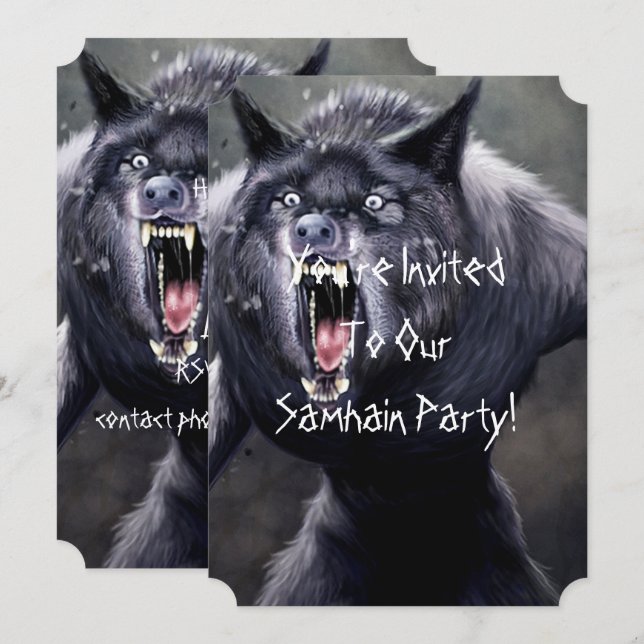 skräckvarg inbjudningar (Fram/baksida)