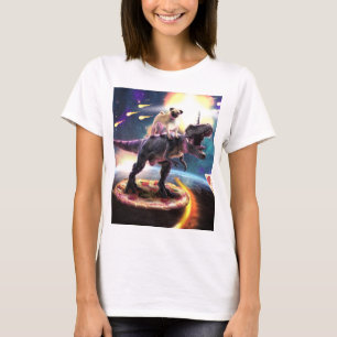 Skräddarlejda dinosaurienmajs i rymden t shirt