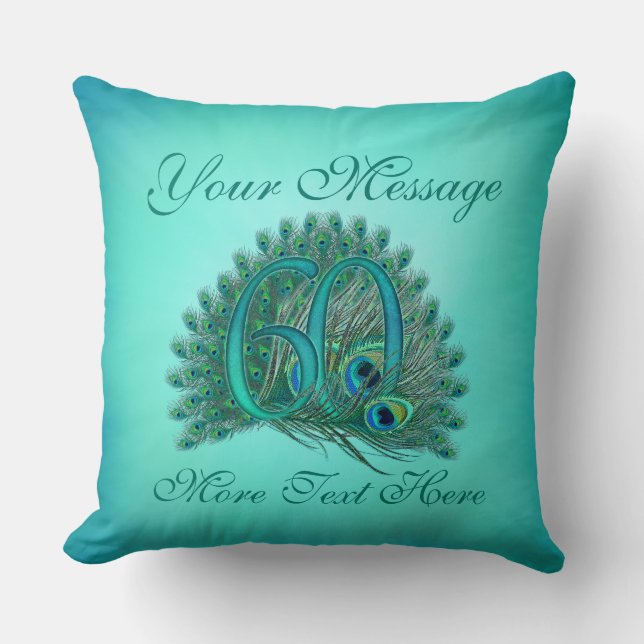 Skräddarsy 60th födelsedag eller årsdag för text kudde (Framsida)