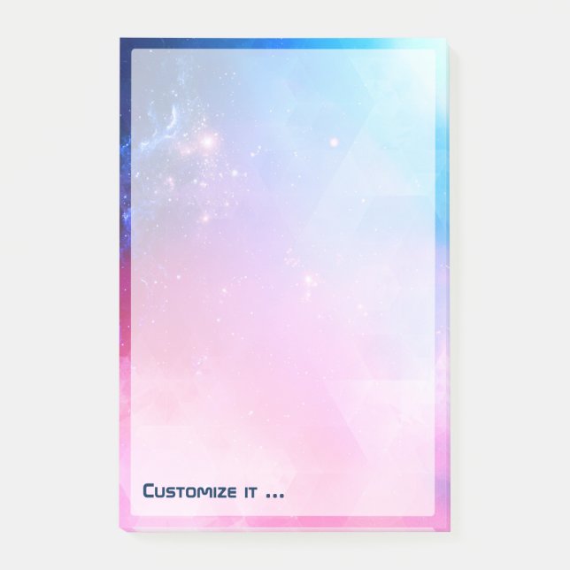 Skräddarsy abstrakt geometrisk himmelgalax post-it block (Framsida)