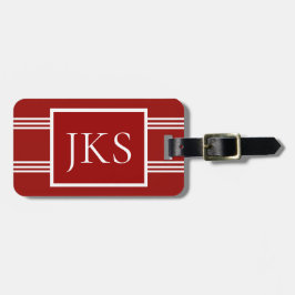 Skräddarsy bagagemärkre, Monogram, Crimson & vit Bagagebricka