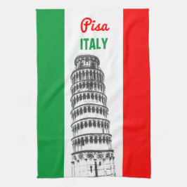 Skräddarsy benägenhettorn av Pisa och den Kökshandduk