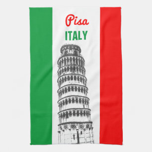 Skräddarsy benägenhettorn av Pisa och den Kökshandduk