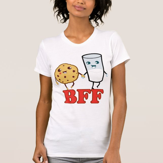 Skräddarsy BFF, kaka och mjölk - Tee Shirt (Framsida)