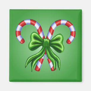 Skräddarsy candy cane och pilbåge - magnet