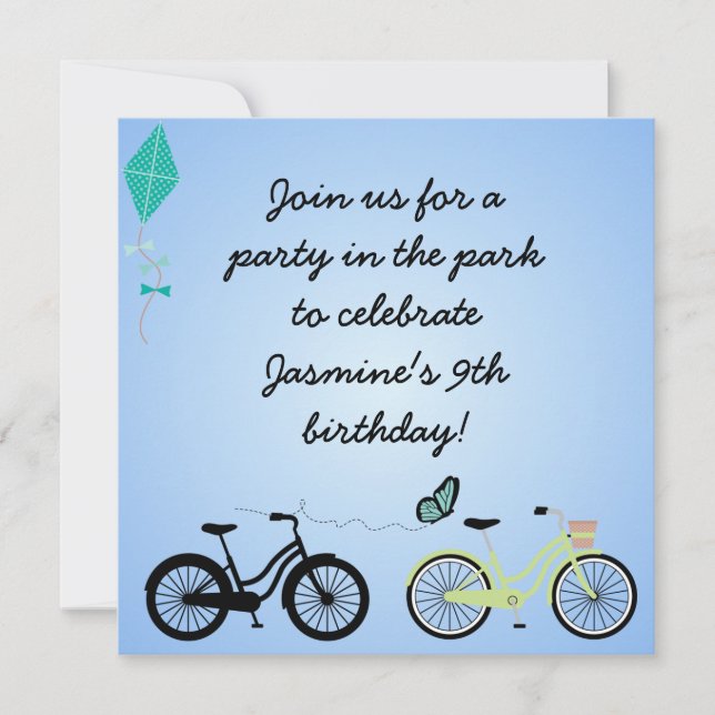 Skräddarsy cykelfödelsedaginbjudan inbjudningar (Framsida)