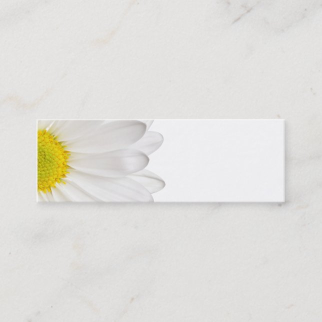 Skräddarsy daisy för vitdaisyblomma bakgrund mini visitkort (Framsida)