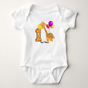 Skräddarsy den 1st födelsedagen för giraffet t shirt