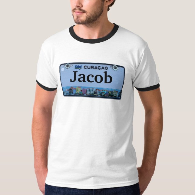Skräddarsy den Curacao registreringsskylten T-shirt (Framsida)