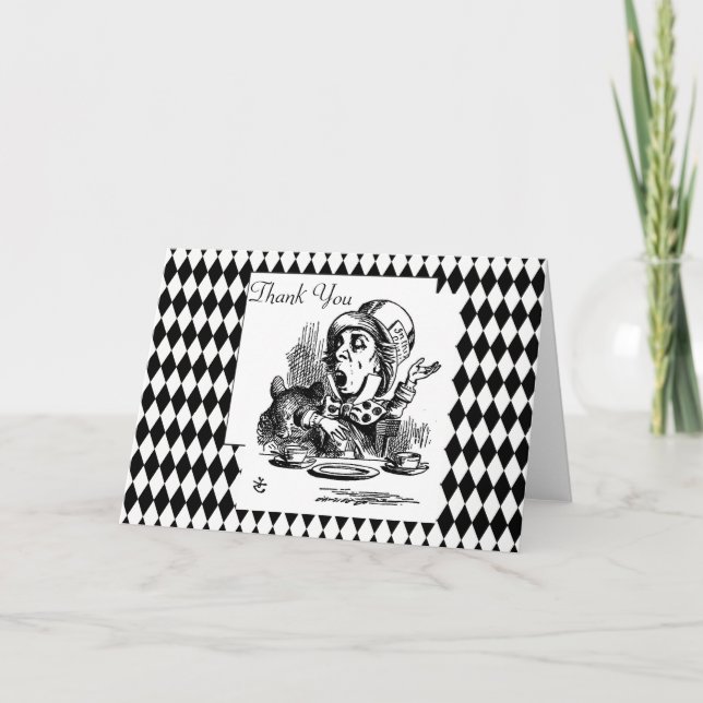 Skräddarsy den tokiga hatteren för tack kort (Framsida)