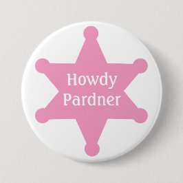 Skräddarsy det rosa sheriffemblem knapp