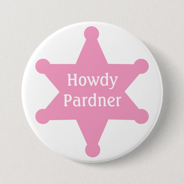 Skräddarsy det rosa sheriffemblem knapp (Framsida)