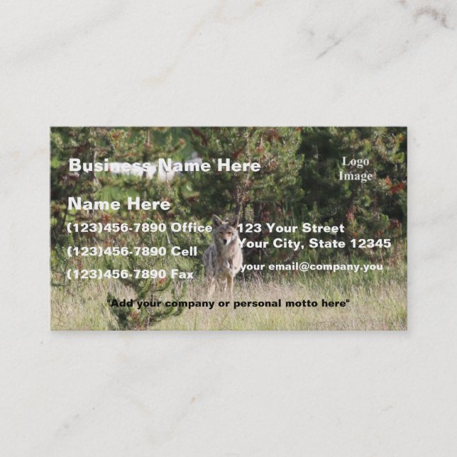 (Skräddarsy), det trevliga prärievargfotoet i Visitkort (Framsida)
