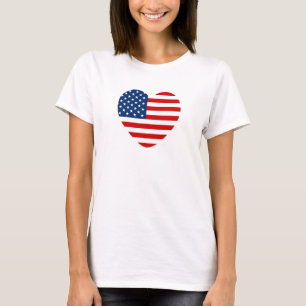 Skräddarsy flagga för hjärtaShapeUS T-shirt
