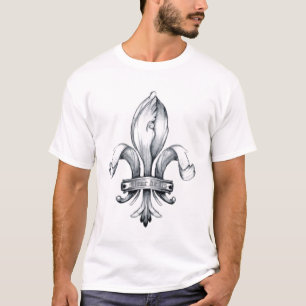Skräddarsy Fleur De Lis Tatuera T-tröja - T-shirt