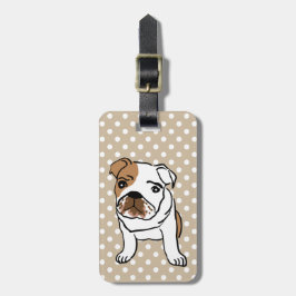 Skräddarsy gullig engelsk bulldoggillustration bagagebricka