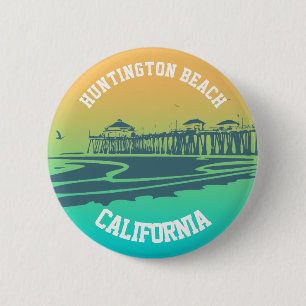 Skräddarsy Huntington Beachpirillustration Knapp