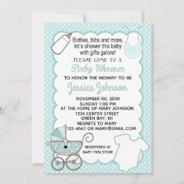 Skräddarsy inbjudan för Aquakammusslababy shower
