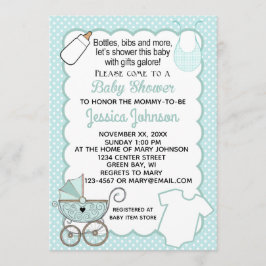 Skräddarsy inbjudan för Aquakammusslababy shower
