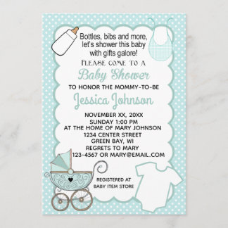 Skräddarsy inbjudan för Aquakammusslababy shower