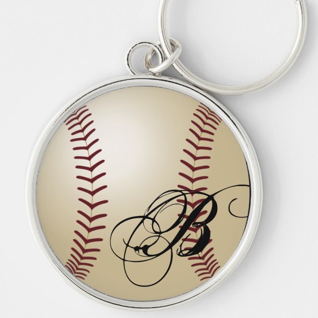 Skräddarsy initialt rund silverfärgad nyckelring (Framsidan)